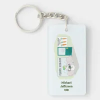 Funny Ms Frosty at plastic surgeon cartoon Keychain