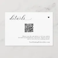 Elegant Soft Simple Modern Wedding Details Enclosure Card