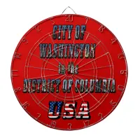 City of Washington in the District of Columbia USA Dartboard With Darts