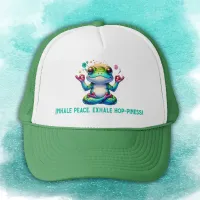 Modern Inhale Exhale Green Frog | Trucker Hat