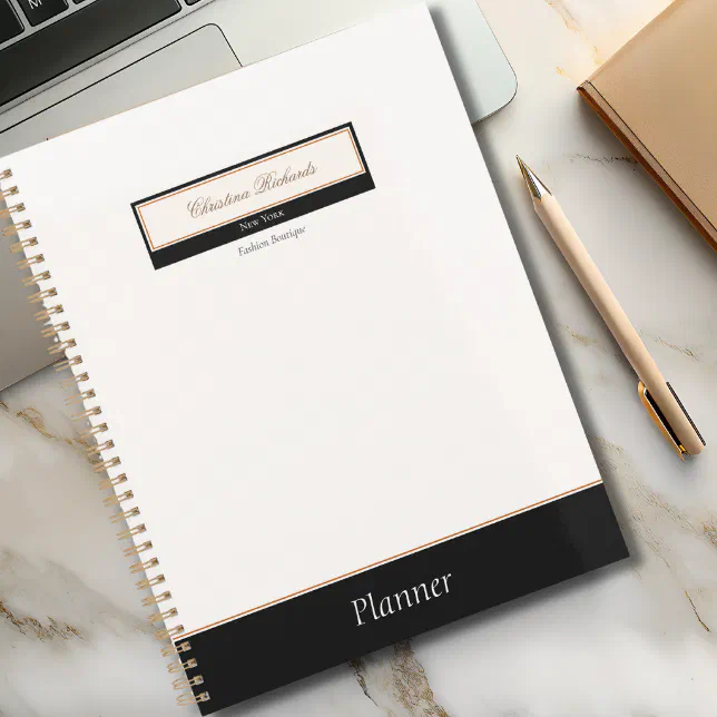 Classy Black Ivory Business Planner