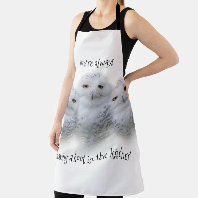 Dreamy Wisdom of Snowy Owls Family Apron