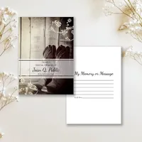 Western Cowboy Boots Share Memory Funeral Memorial Note Card