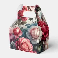 Timeless Rose Floral Charm Favor Boxes