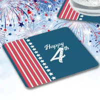 Patriotic July 4th Square Paper Coaster