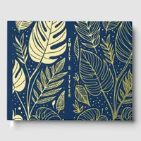 Monstera Gold Foliage Wedding  Foil Guest Book