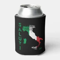 *~* Saluti Map of Italy Italia Italian Language Can Cooler