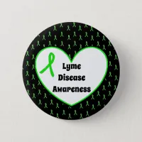 Lyme Disease Awareness Ribbon  Heart Button