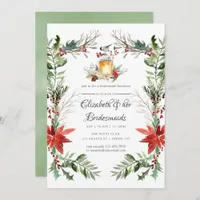 Wintertide Woodland Christmas Bridesmaids Luncheon Invitation