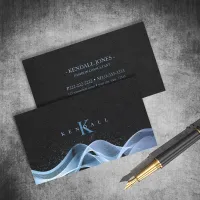 Light Wave and Stardust Monogram Blue ID781 Business Card