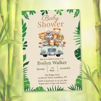 Greenery Safari Jungle Baby Girl Shower Invitation