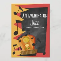 Chalkboard Jazz Blues Theme Party Invitation