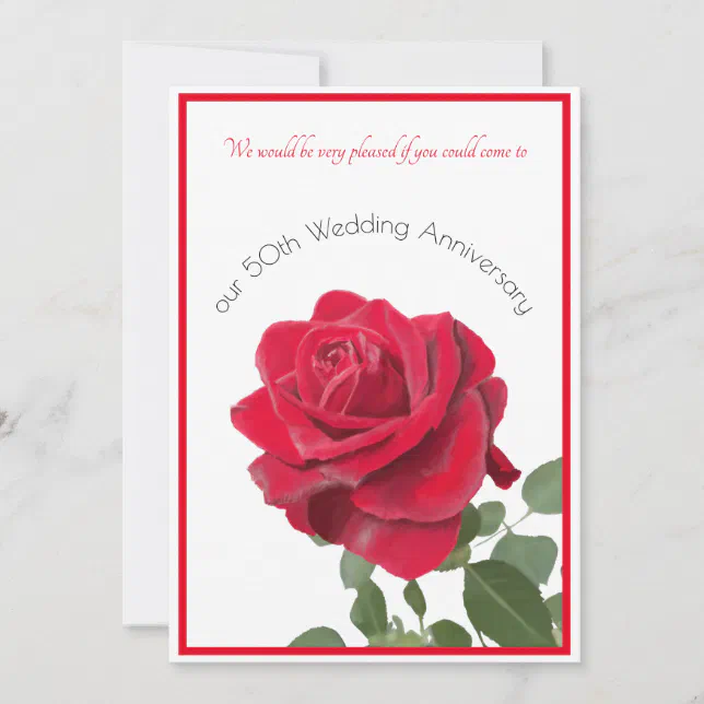 Red Rose Anniversary or other event Invitation