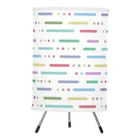 Pastel stripes and dots pattern tripod lamp