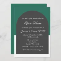 Modern Arch Green Business Corporate Party  Invitation