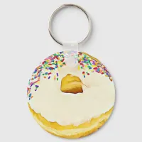 Vanilla Donut with Sprinkles Key Chain