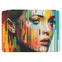 Woman's Face Made of Color Bars Portrait iPad Air Cover