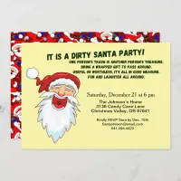 Dirty Santa Gift Exchange with Santa Pattern, ZPR Invitation