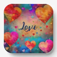 Valentine's Day Vintage Hearts Personalized Paper Plates