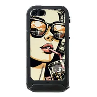 Pop Art Comic Book Pretty Woman Drinking Soda Waterproof Case For iPhone SE/5/5s