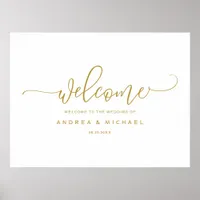 Wedding Welcome Sign - Bounce Calligraphy Gold