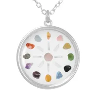 *~* Healing Chakra Crystal Grid Energy Silver Plated Necklace