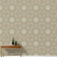 Green And Peach Geometric Watercolor Pattern Wallpaper