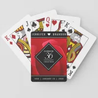 Elegant 36th Rose Wedding Anniversary Celebration Poker Cards