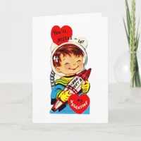 Vintage Valentine Boy Holiday Card