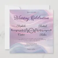 Whispers of Silk: Dreamy Pastel Waves Pink Blue  Invitation