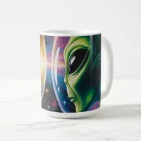 Alien and Astronaut in Space  Coffee Mug