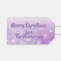 Pretty Purple Snowflake Holiday Christmas Gift Tags