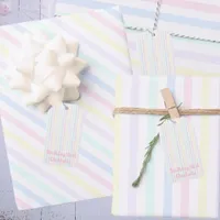 Pastel Candy Stripes Birthday Girl Gift Tags