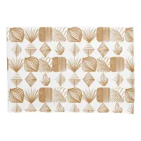 Bold Caribbean Tribal Mudcloth: Gold, White Pillow Case