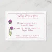 Simple Watercolor Amaranth Thistle Flower Wedding Enclosure Card