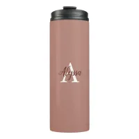 Stylish Cinnamon Monogram Thermal Tumbler