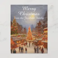 Merry Christmas German Market Greetings Kitsch Holiday Postcard