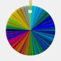 Circular Gradient Rainbow Ceramic Ornament