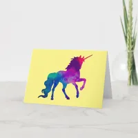 Galaxy Unicorn in Sky Colors of Blue and Purple, Z Card