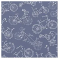 Vintage Navy Blue Bicycle Pattern Fabric