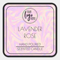 Holographic And Black Your Logo Soy Candle Label