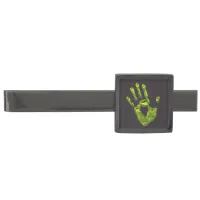 Glowing Ghoul Handprint Gunmetal Finish Tie Bar