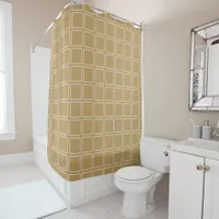 Trendy Modern Chic Tan Brown and white Shower Curtain