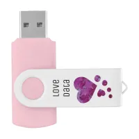 Pink Acrylic Hearts USB Flash Drive