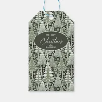 Green Earth Christmas Pattern#6 ID1009 Gift Tags