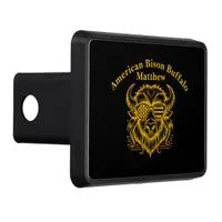 Gold Bison in Sunglasses Illustration Hitch Cover