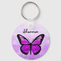 Personalized Purple Butterfly   Keychain