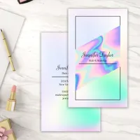 Modern Aesthetic Holographic Gradient Minimal Business Card