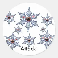 Attack of the Snowflake Zombies! Classic Round Sticker