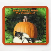 Dog Protecting Large Pumpkin Mouse Pad